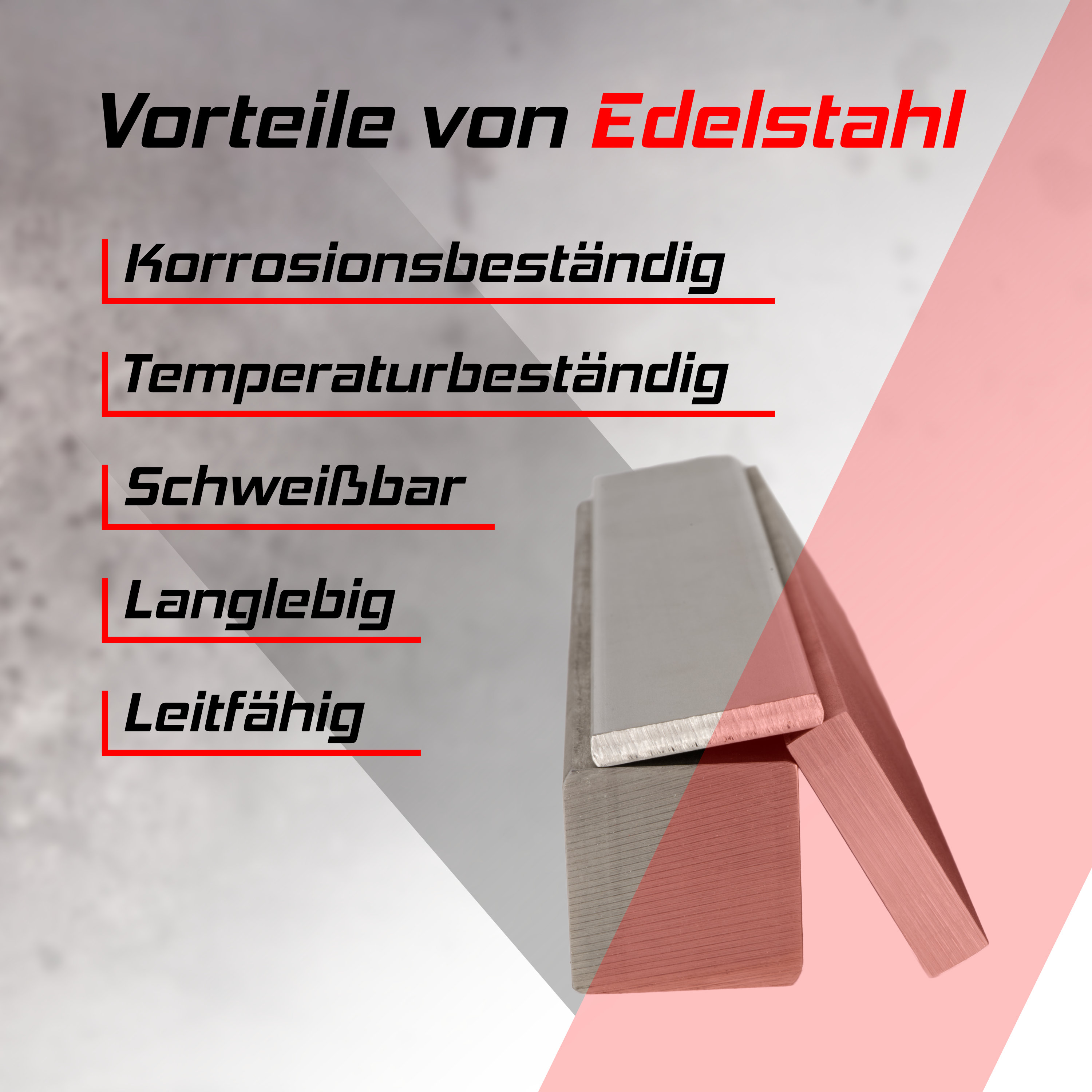 Edelstahl Flachmaterial gewalzt 50 bis 120 mm breit / Werkstoff X5CrNi18-10